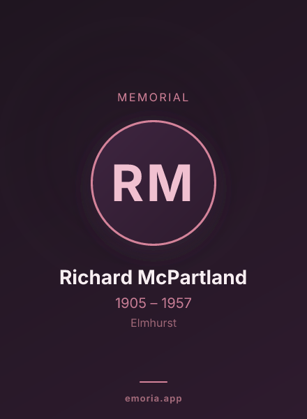 Memorial portrait of Richard McPartland