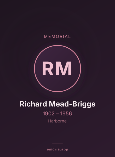Memorial portrait of Richard Mead-Briggs