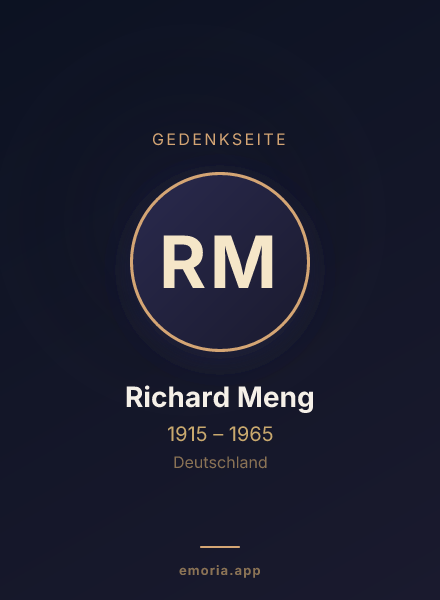 Gedenkportrait von Richard Meng