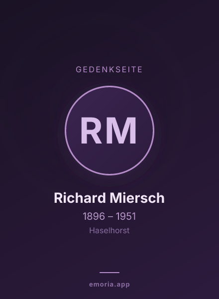 Gedenkportrait von Richard Miersch