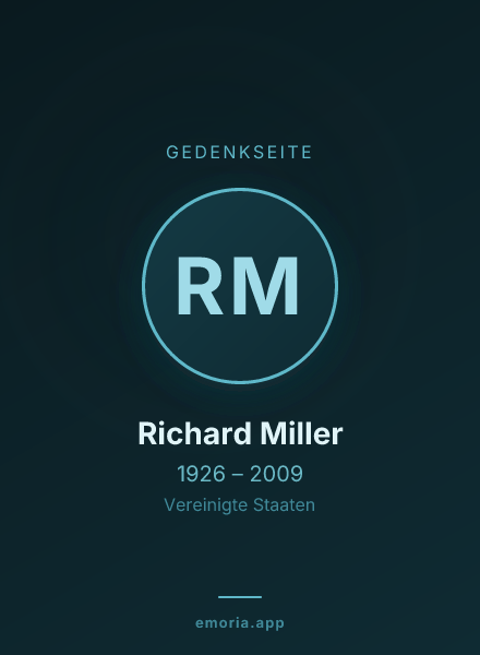 Gedenkportrait von Richard Miller