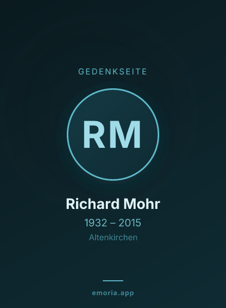 Gedenkportrait von Richard Mohr