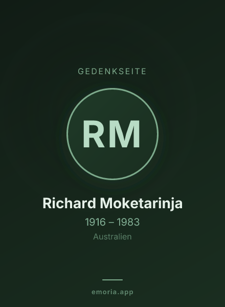 Gedenkportrait von Richard Moketarinja
