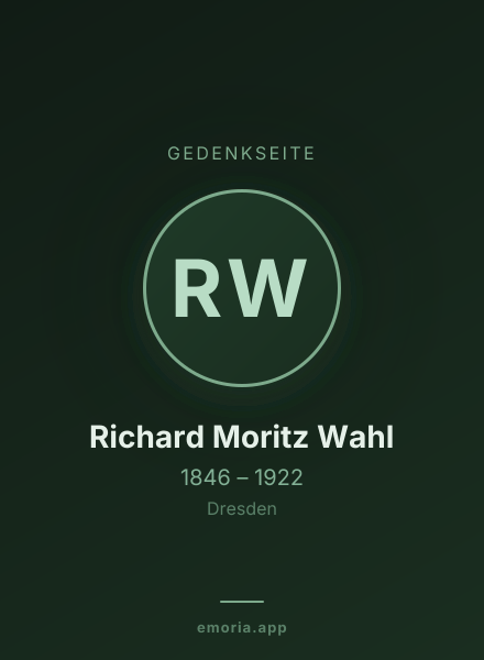 Gedenkportrait von Richard Moritz Wahl