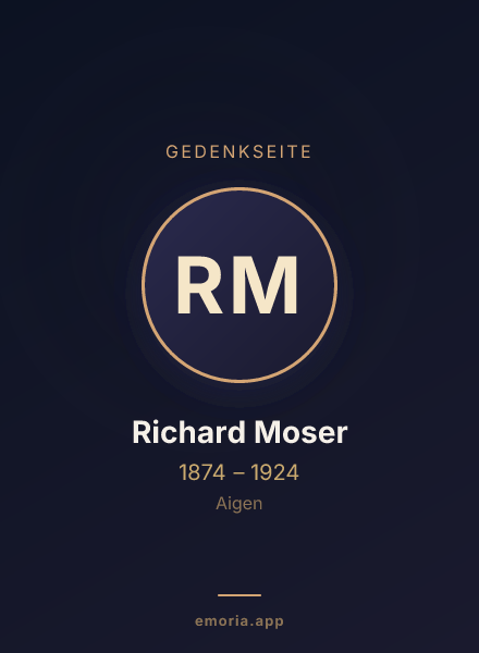 Gedenkportrait von Richard Moser