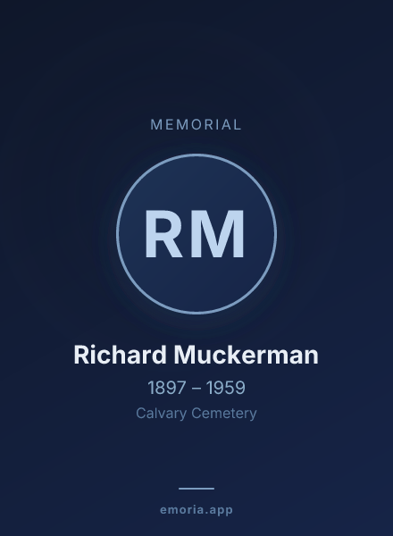 Memorial portrait of Richard Muckerman