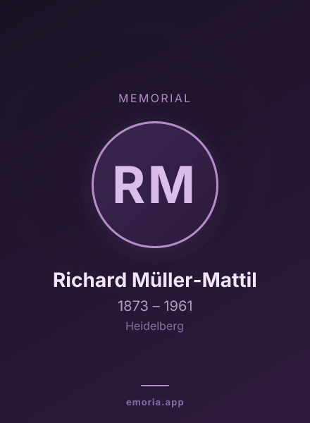 Memorial portrait of Richard Müller-Mattil