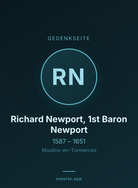 Gedenkportrait von Richard Newport, 1st Baron Newport