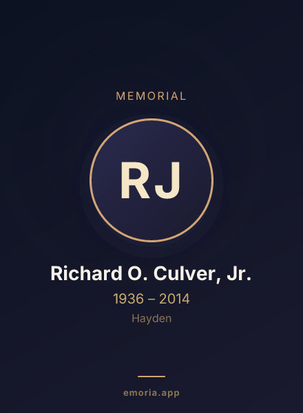 Memorial portrait of Richard O. Culver, Jr.