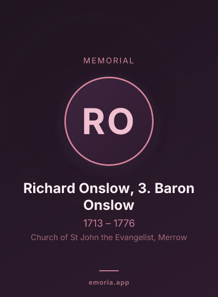 Memorial portrait of Richard Onslow, 3. Baron Onslow