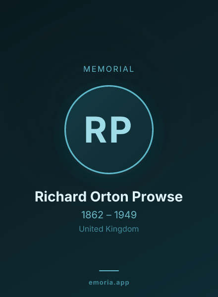 Memorial portrait of Richard Orton Prowse
