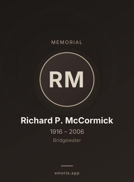 Memorial portrait of Richard P. McCormick