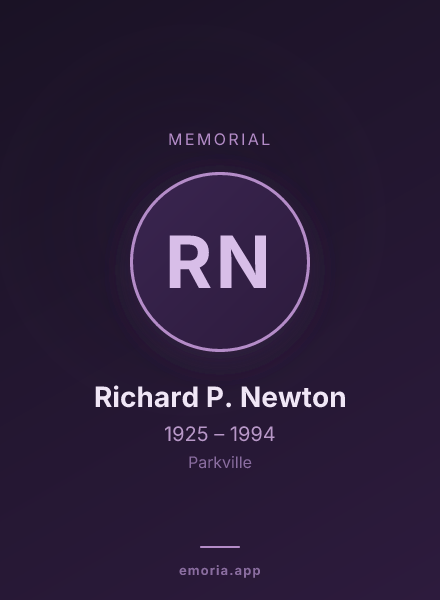 Memorial portrait of Richard P. Newton