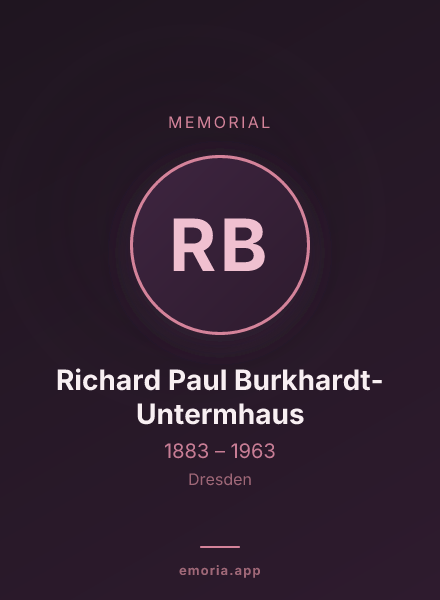 Memorial portrait of Richard Paul Burkhardt-Untermhaus