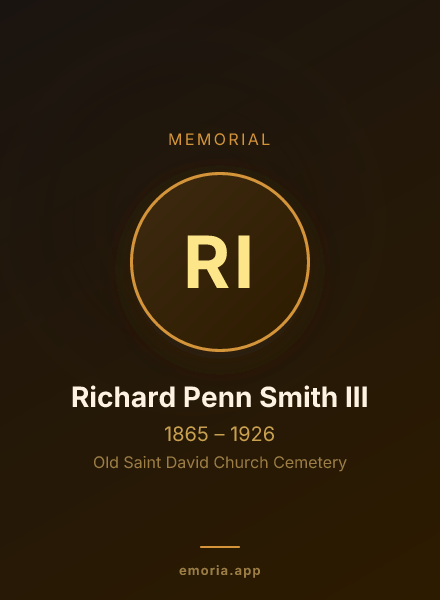 Memorial portrait of Richard Penn Smith III