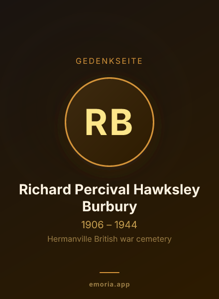Gedenkportrait von Richard Percival Hawksley Burbury