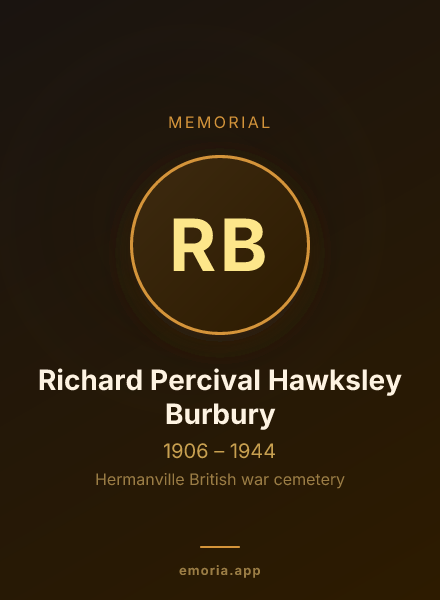 Memorial portrait of Richard Percival Hawksley Burbury