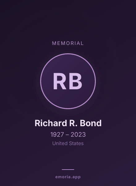 Memorial portrait of Richard R. Bond