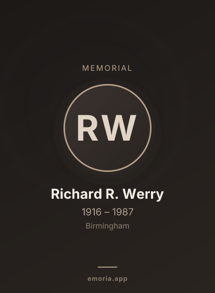 Memorial portrait of Richard R. Werry
