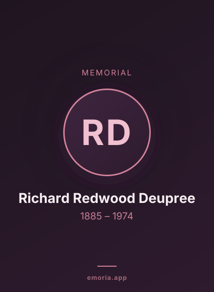 Memorial portrait of Richard Redwood Deupree