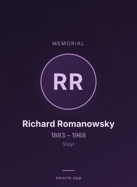 Memorial portrait of Richard Romanowsky