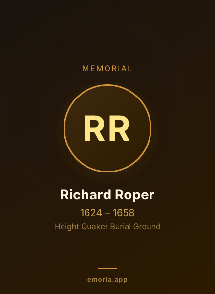 Memorial portrait of Richard Roper