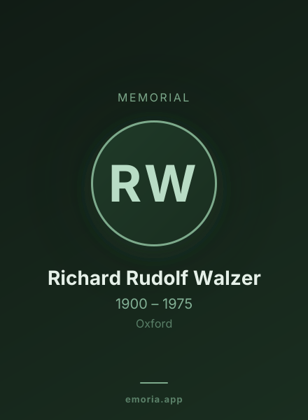 Memorial portrait of Richard Rudolf Walzer