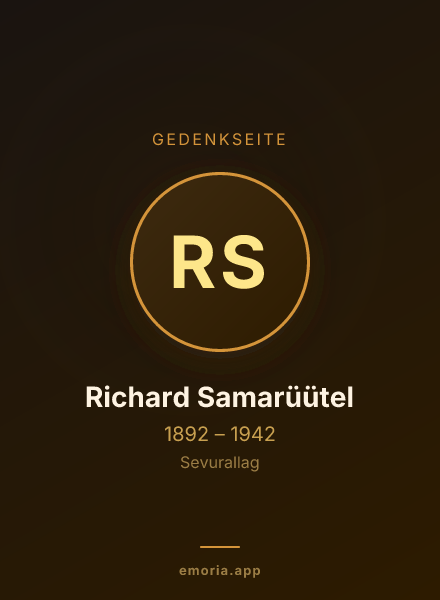 Gedenkportrait von Richard Samarüütel