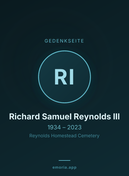 Gedenkportrait von Richard Samuel Reynolds III