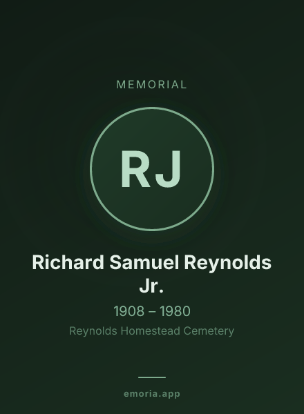 Memorial portrait of Richard Samuel Reynolds Jr.