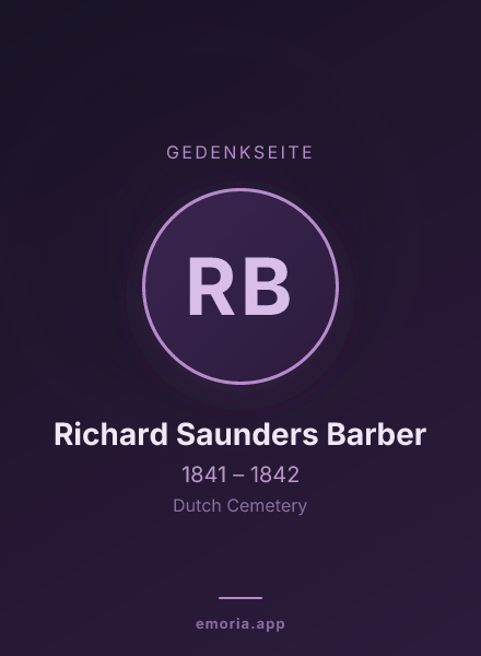 Gedenkportrait von Richard Saunders Barber