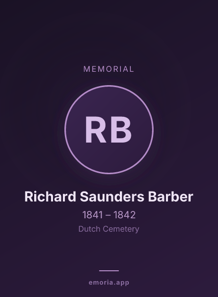 Memorial portrait of Richard Saunders Barber
