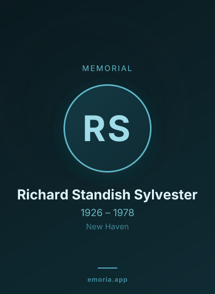 Memorial portrait of Richard Standish Sylvester