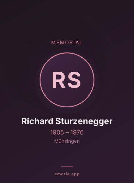 Memorial portrait of Richard Sturzenegger