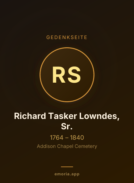 Gedenkportrait von Richard Tasker Lowndes, Sr.
