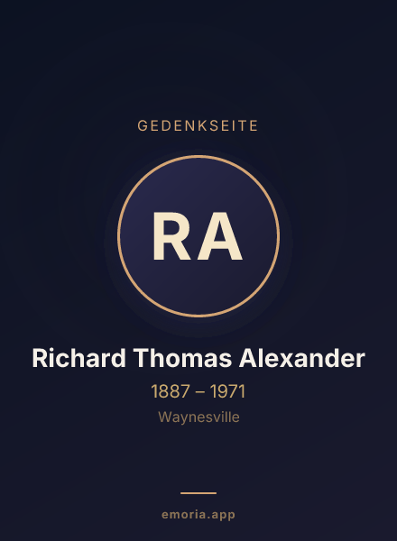Gedenkportrait von Richard Thomas Alexander