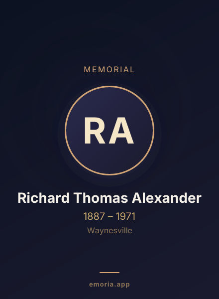 Memorial portrait of Richard Thomas Alexander