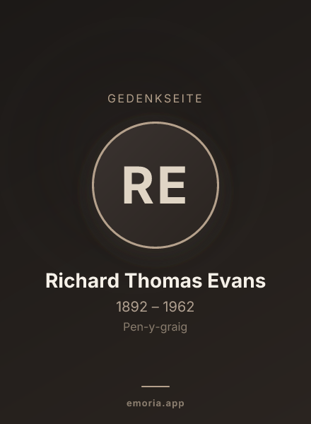 Gedenkportrait von Richard Thomas Evans