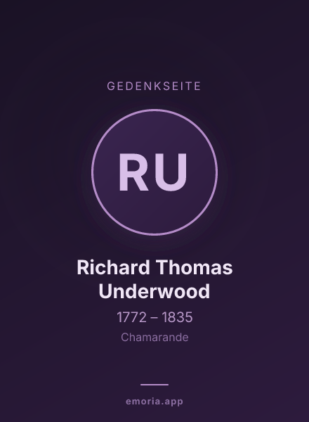 Gedenkportrait von Richard Thomas Underwood