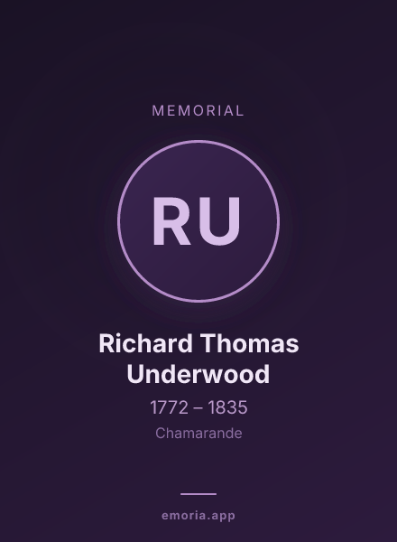 Memorial portrait of Richard Thomas Underwood