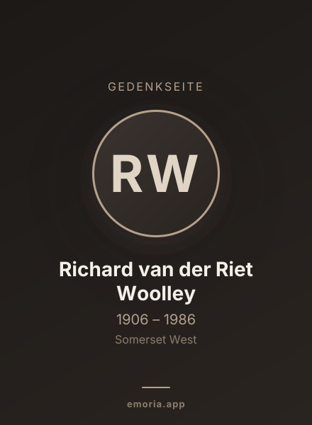 Gedenkportrait von Richard van der Riet Woolley