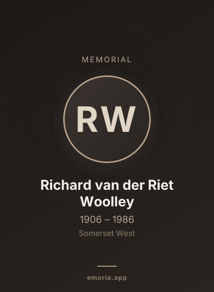Memorial portrait of Richard van der Riet Woolley
