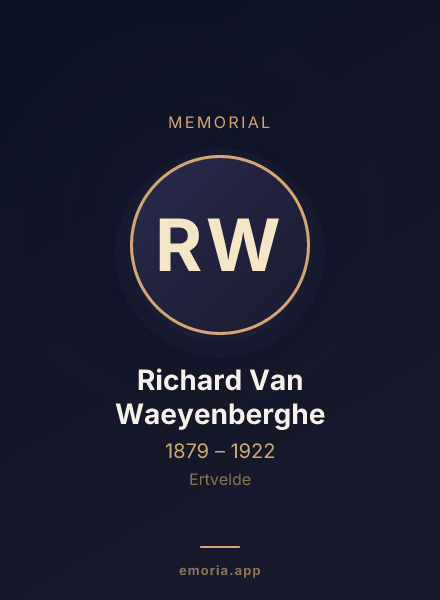 Memorial portrait of Richard Van Waeyenberghe