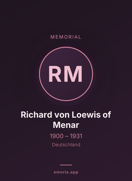 Memorial portrait of Richard von Loewis of Menar