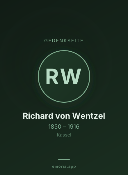Gedenkportrait von Richard von Wentzel