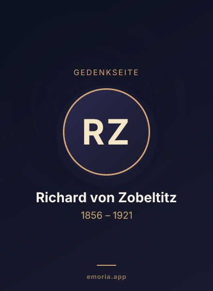 Gedenkportrait von Richard von Zobeltitz
