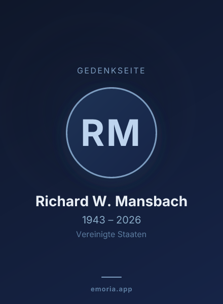 Gedenkportrait von Richard W. Mansbach