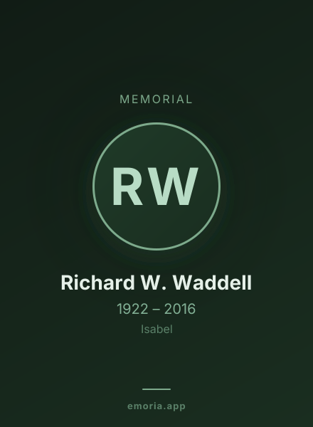 Memorial portrait of Richard W. Waddell