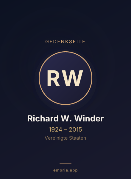 Gedenkportrait von Richard W. Winder