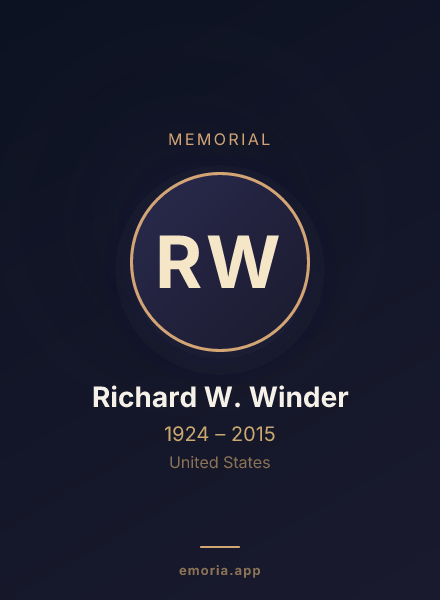 Memorial portrait of Richard W. Winder